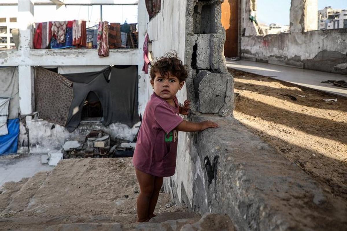 Niño en la Franja de Gaza.