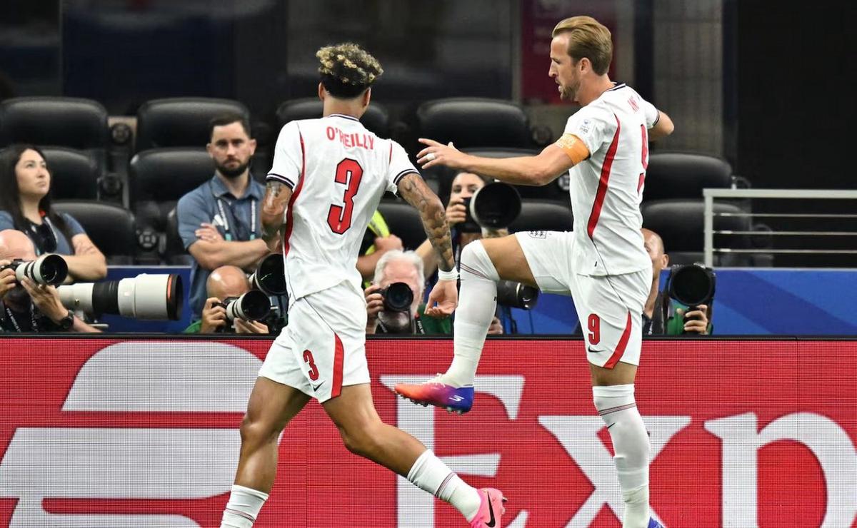 Harry Kane celebra ante Croacia. (Foto:AP)