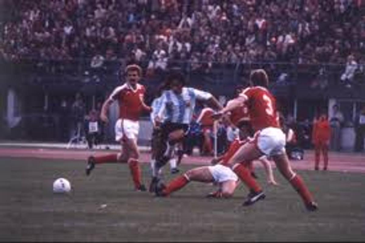 Imagen del amistoso entre Argentina y Austria en 1990.