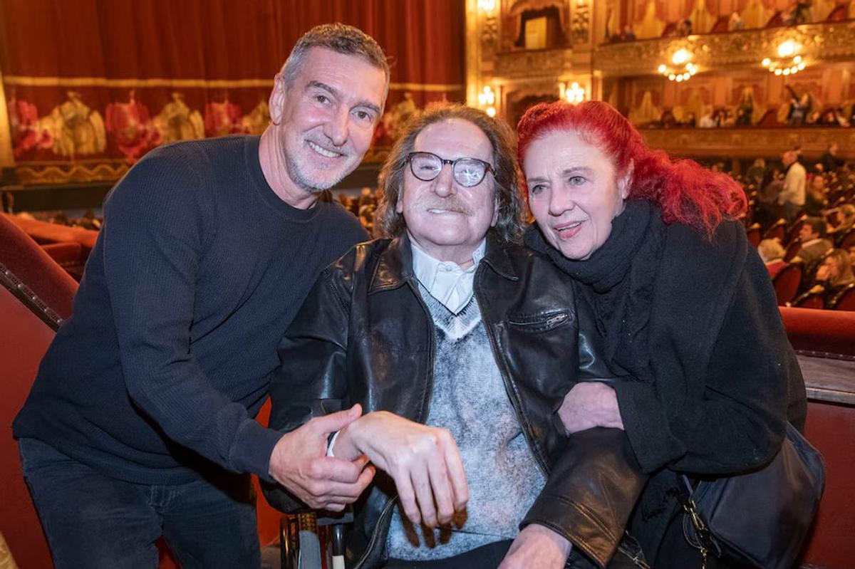 Julio Bocca, Charly García y Renata Schussheim en el Teatro Colón.