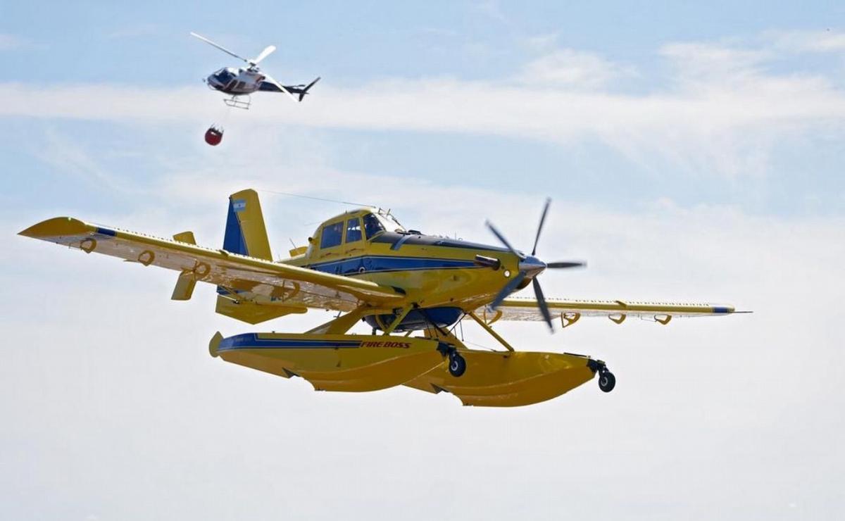 Santa Fe estrenó su flota aérea contra incendios con pruebas sobre el río Paraná