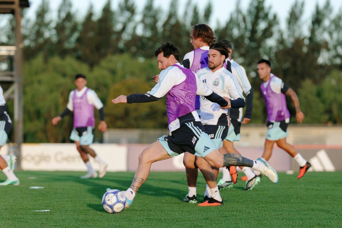Lionel Messi en su último entrenamiento.