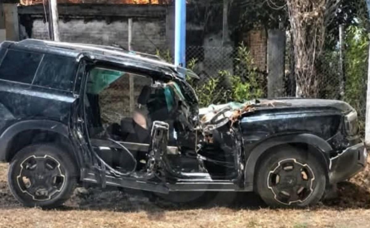 Así quedó la camioneta.