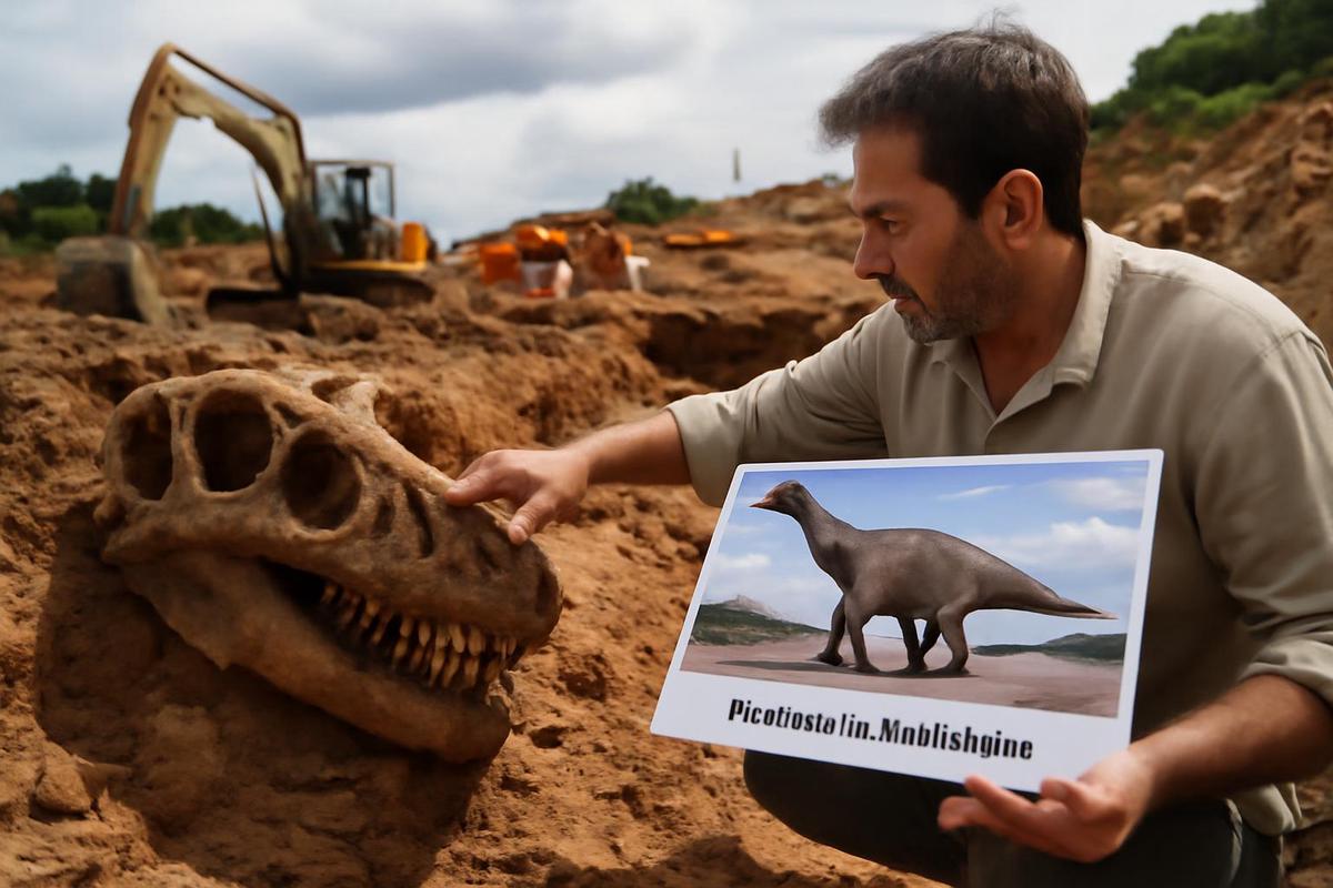 Recreación artística del nuevo dinosaurio de Maranhão