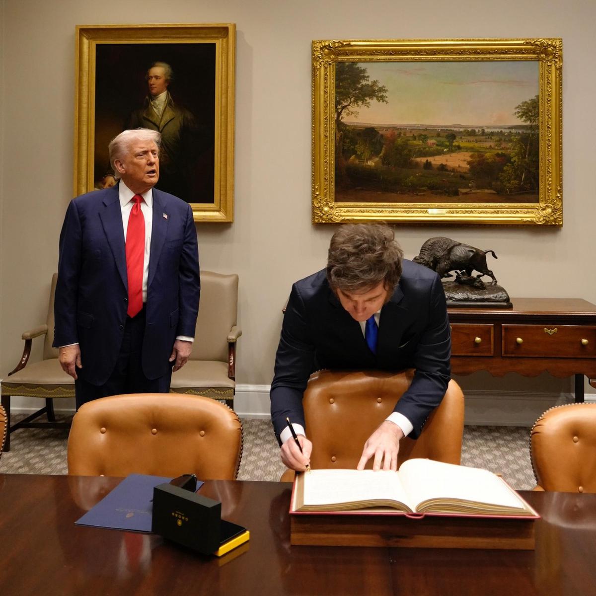 Javier Milei, en su encuentro con Donald Trump (Foto: @OPRArgentina)