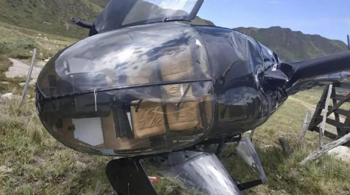 FOTO: Así quedó el helicóptero que se precipitó cerca de Tunuyán (Foto: La Ventana-San Rafa