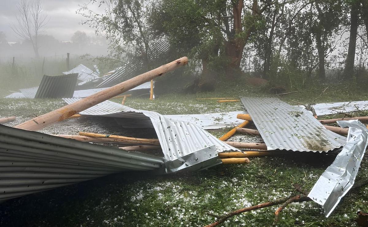 Destrozos en la granja La Serena.