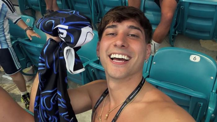 Joaco Martín mostró cómo se vive un partido de Argentina en el mundial