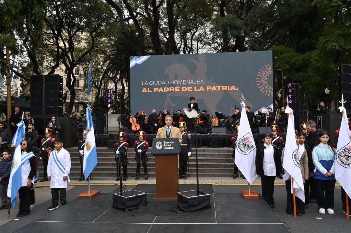 Jorge Macri rinde homenaje a San Martín y reafirma compromiso con la libertad y el orden