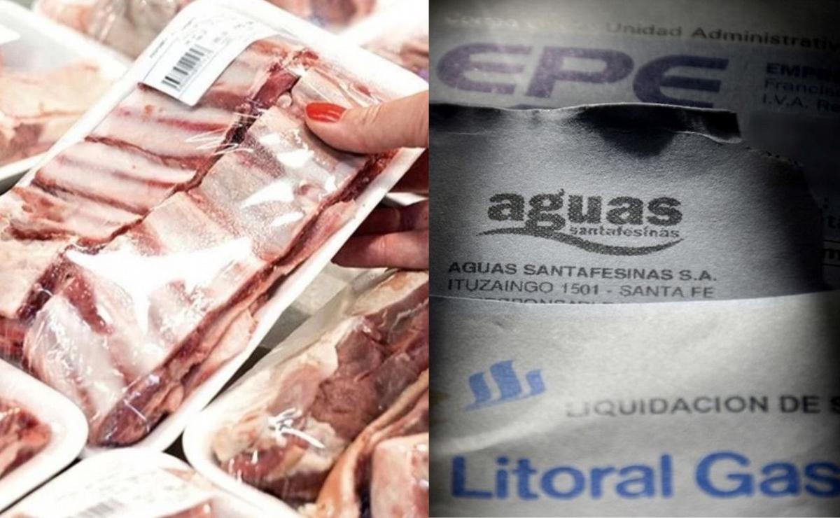 Ilustrativa. Carnes y facturas de servicios en Santa Fe.