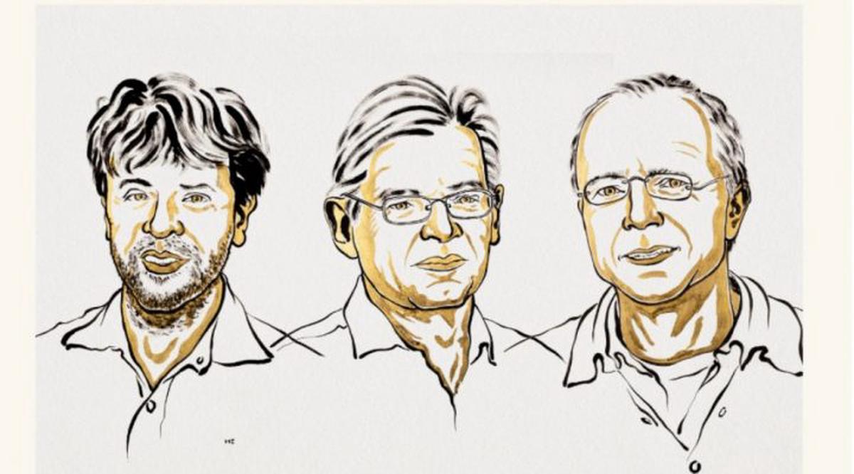 Los ganadores del Premio Nobel de Medicina: Karl Deisseroth (izq.), Peter Hegemann y Georg Nagel. (Crédito: CONICET)