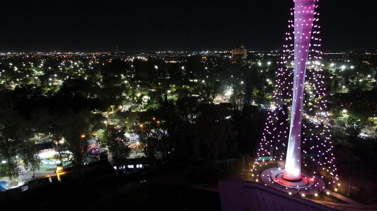 Ya está encendido el árbol de Navidad en Córdoba. (Foto: Daniel Cáceres/Cadena 3)