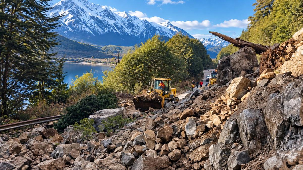Corte en la Ruta 40: derrumbe afecta el acceso a Bariloche desde El Bolsón