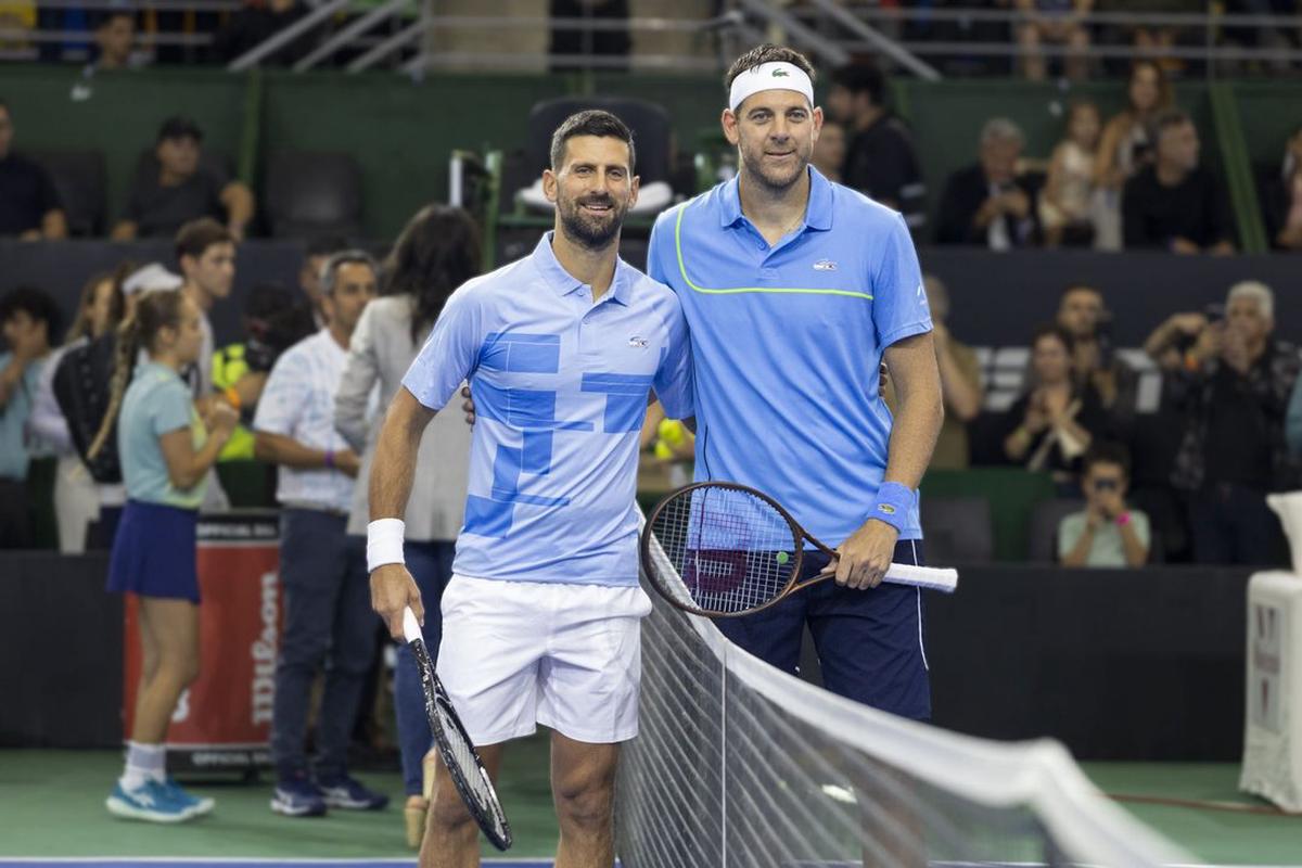 Djokovic junto a Del Potro. Foto: Agencia NA (Damian Dopacio)