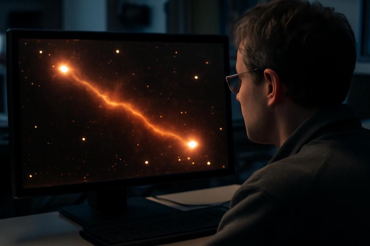 Filamento cósmico observado en la red del universo