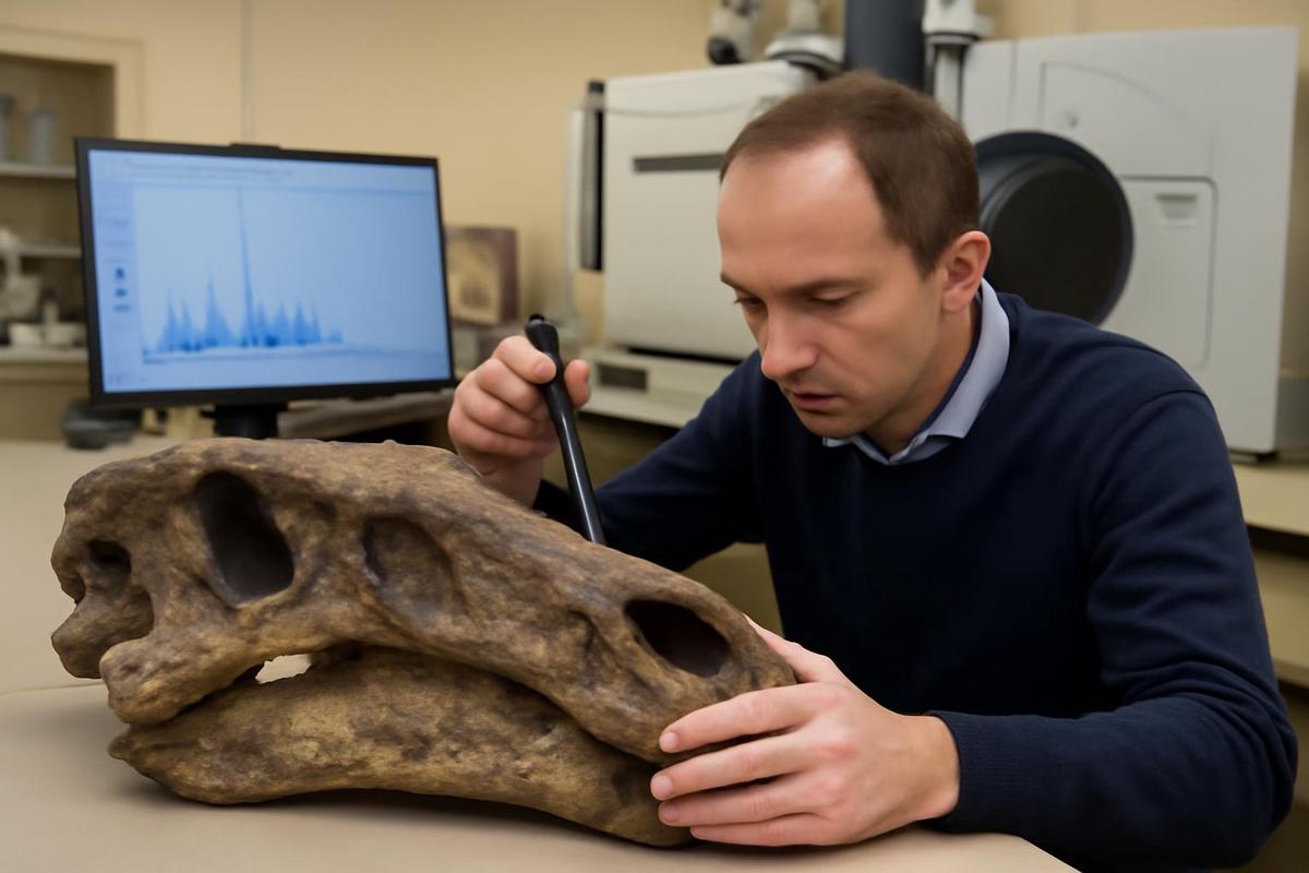 Moléculas orgánicas en huesos de dinosaurios
