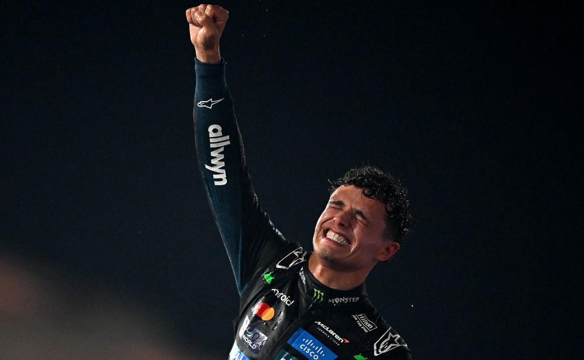 Lando Norris visiblemente emocionado. (Foto: F1)