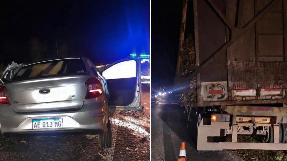 Cuatro muertos tras un brutal choque entre un auto y un camión en Tucumán.