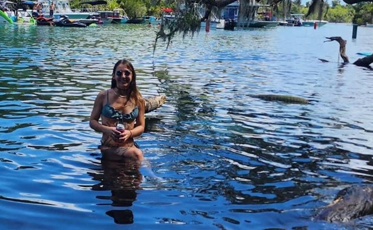 Brittany Clark, la mujer que fue atacada por un caimán en Florida.