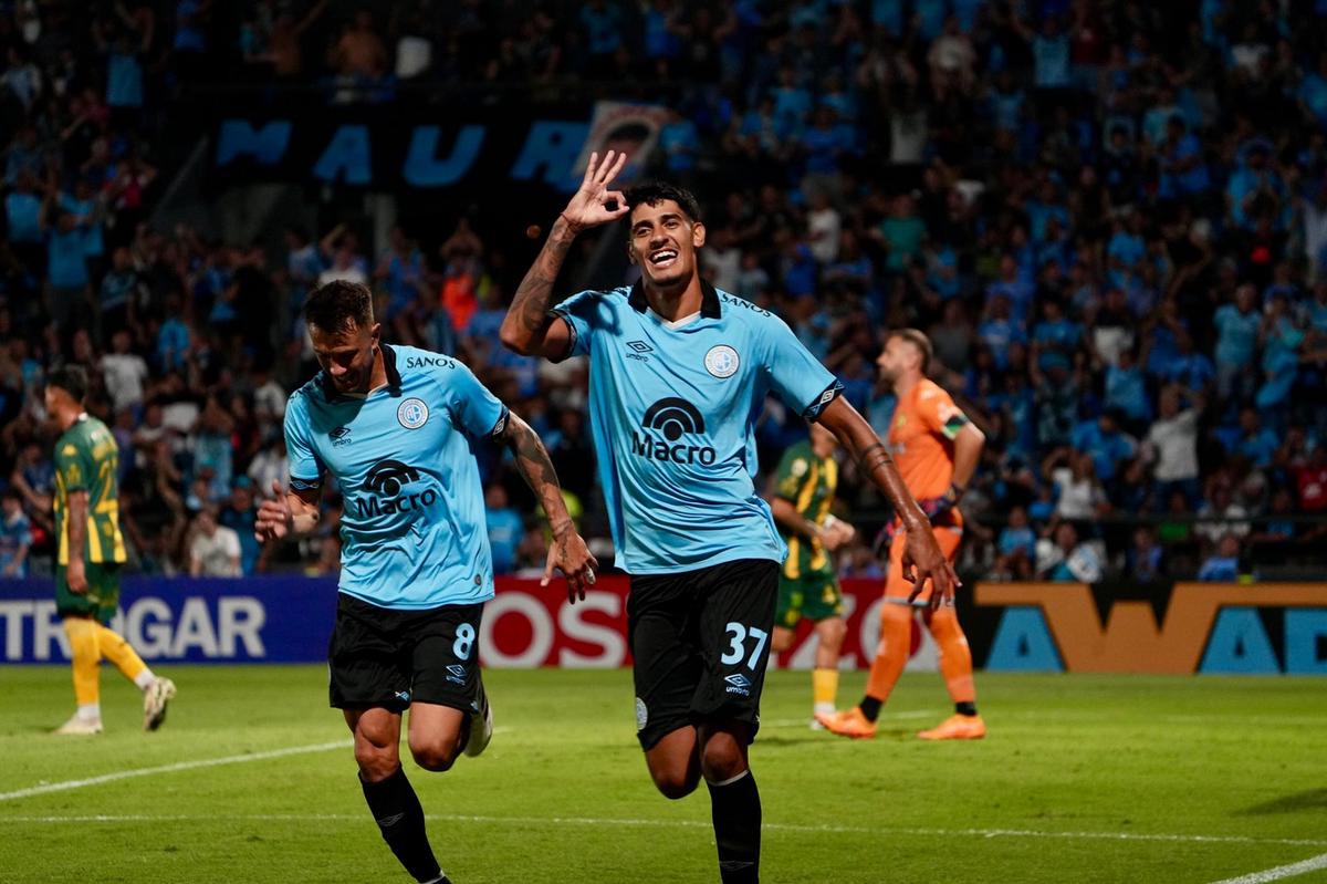 FOTO: Mariano Troilo anotó el segundo gol de Belgrano. 