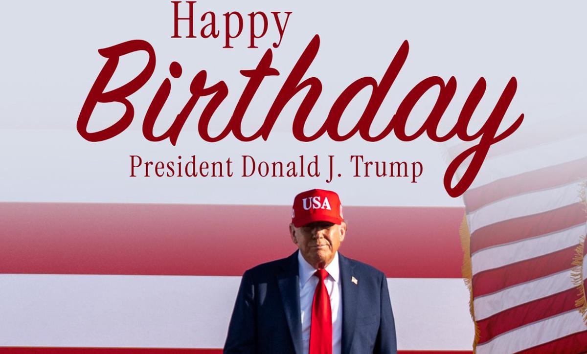 Cartel oficial del festejo de Trump.