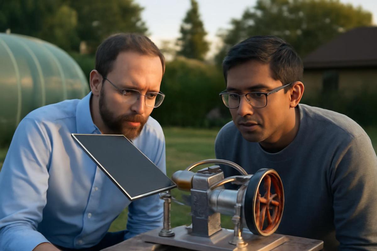 Un motor Stirling genera energía mecánica aprovechando el calor de la Tierra