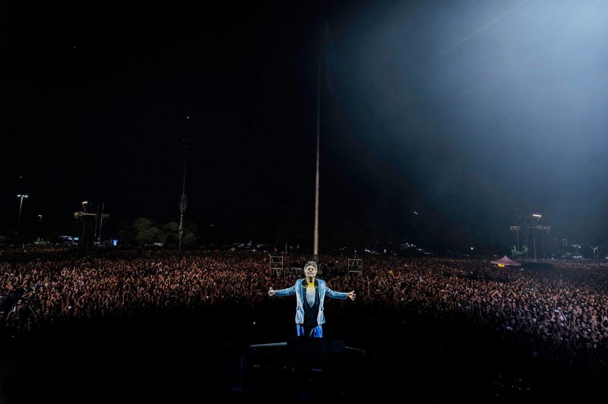El recital de Fito Páez en el Monumento a la Bandera en marzo.