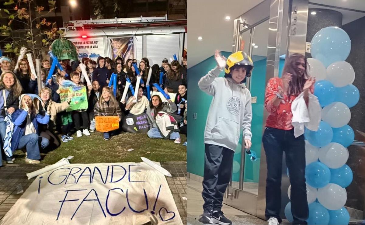 Emotivo regreso a casa: Facundo fue recibido por una multitud tras su trasplante.