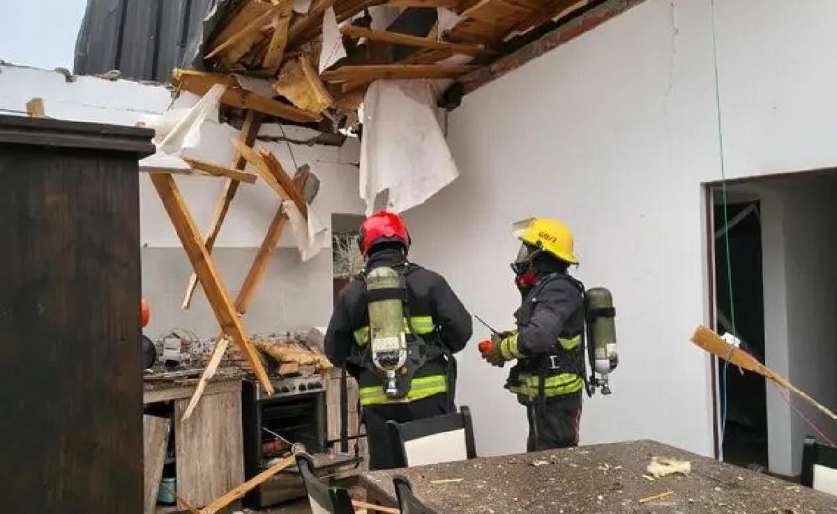 Así quedó la casa tras la explosión en Villa del Dique. (Foto: gentileza Cadena Calamuchita)
