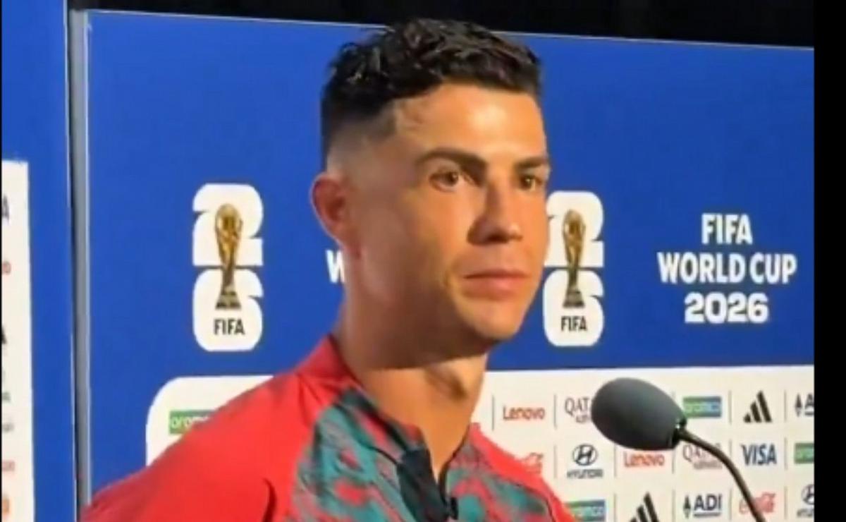Cristiano Ronaldo en conferencia de prensa. (Foto:Captura)