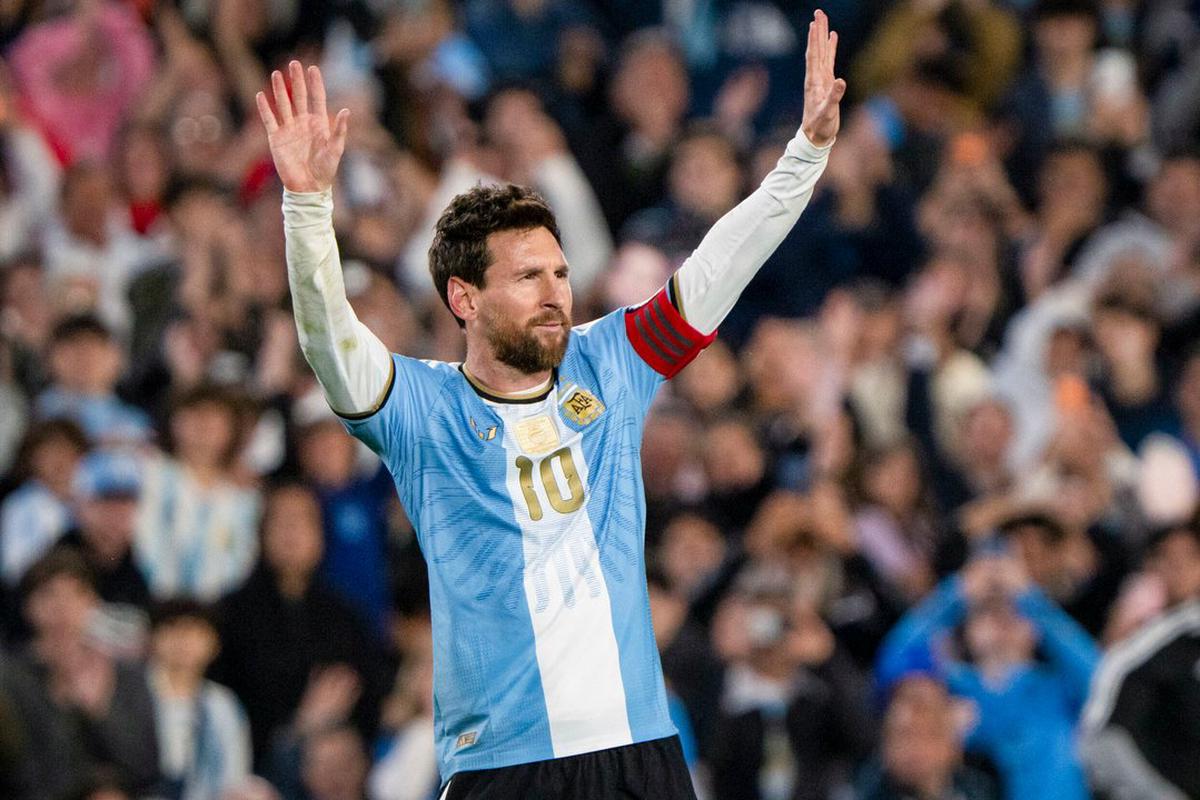 Messi durante su despedida en la Selección.