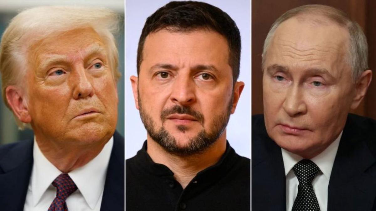 Trump, Zelenski y Putin.
