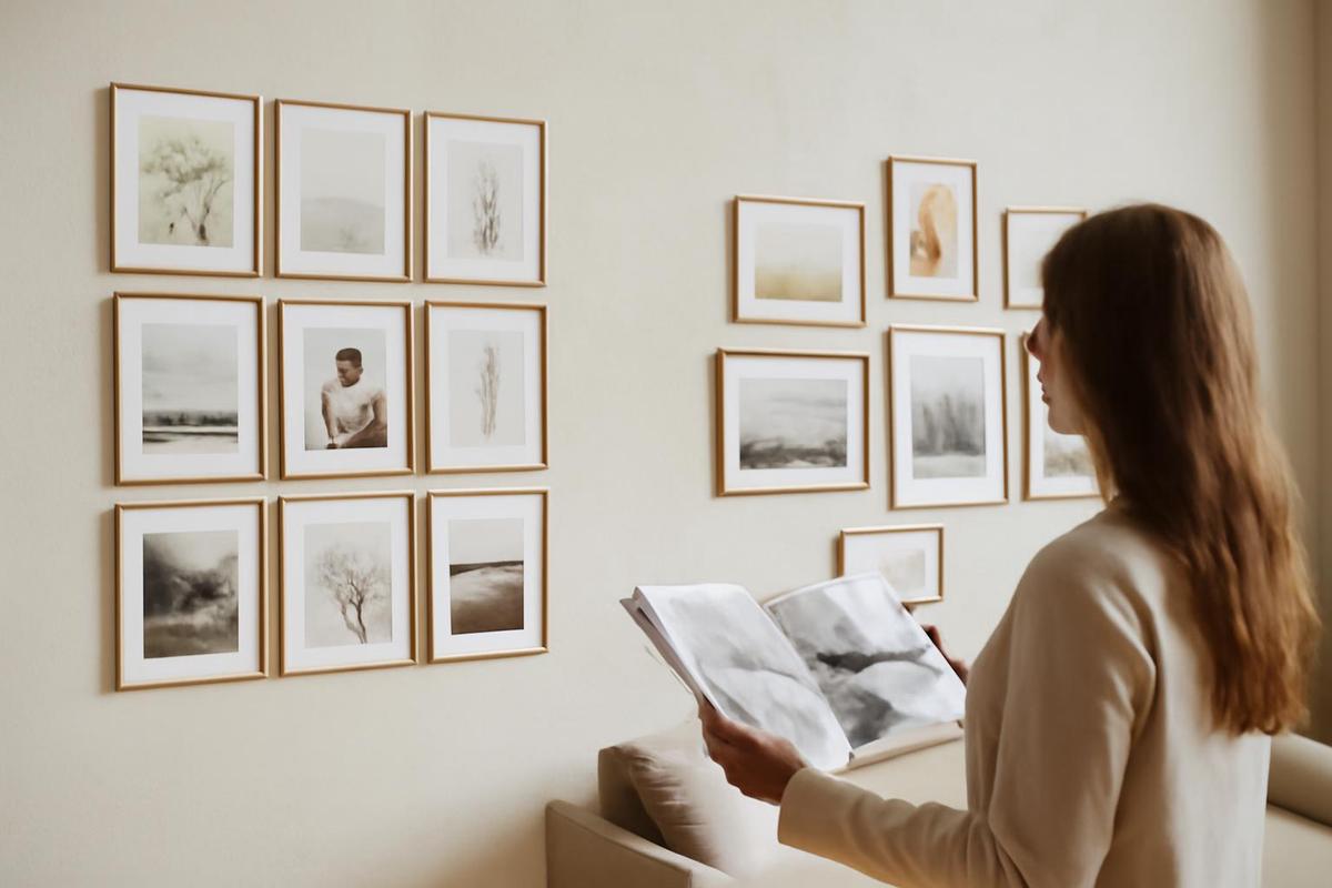 Consejos para crear una pared de cuadros en cuadrícula