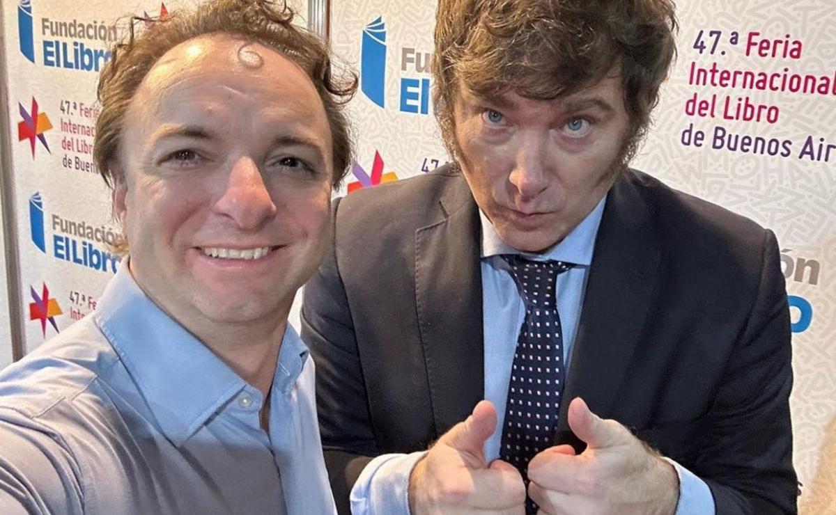 El economista Miguel Boggiano y el presidente Javier Milei.