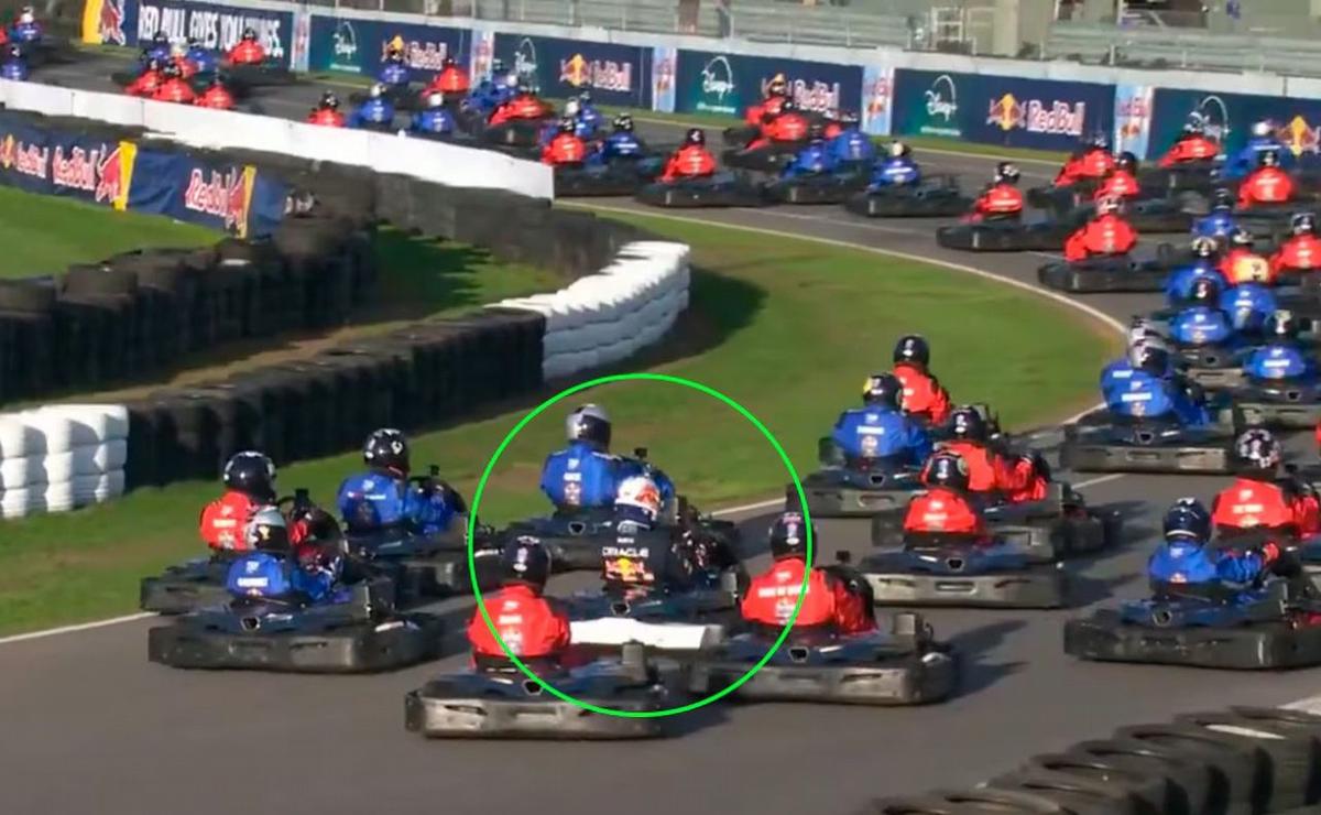 Verstappen largó último, pasó a 64 rivales en una vuelta y ganó una carrera de karting.