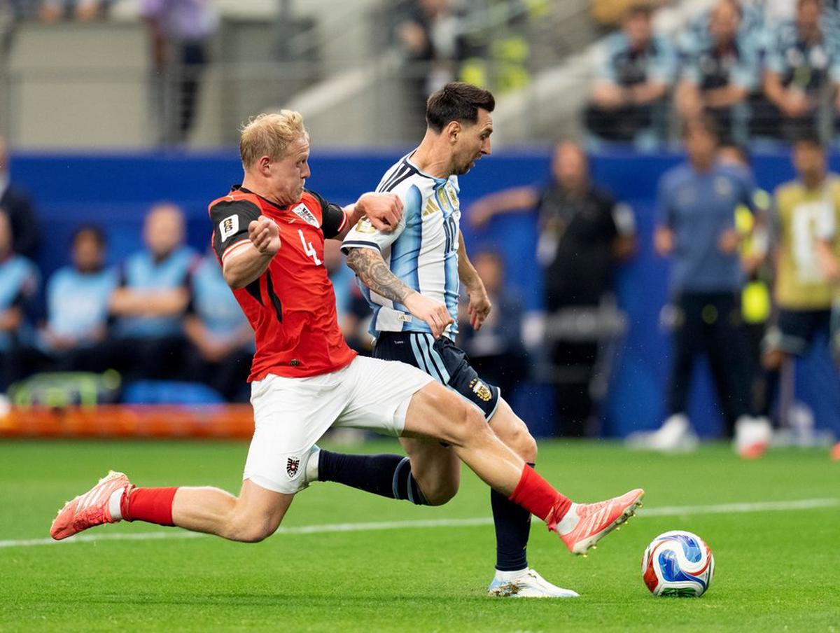 Lionel Messi durante el encuentro ante Austria.