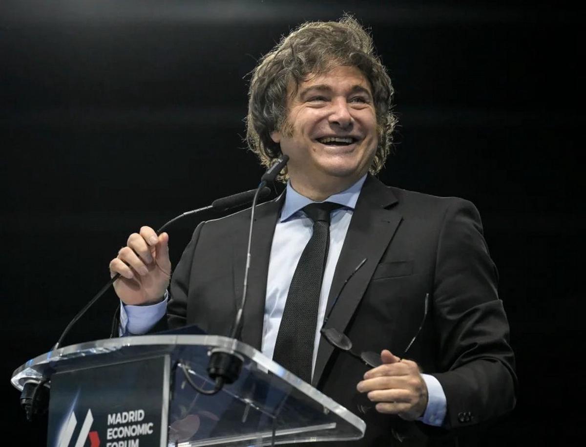 Milei participó de un foro económico en la capital española. (Foto: @economisiones)