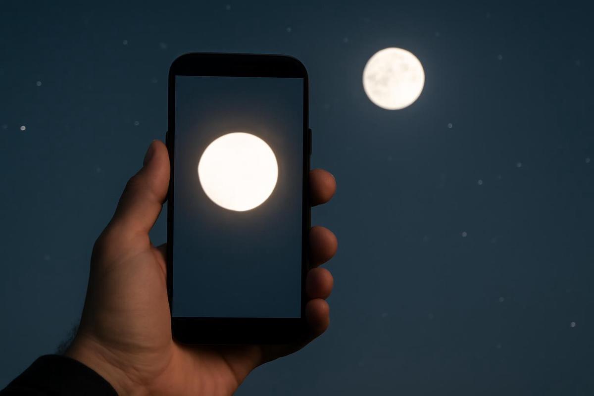 Fotografía de la luna con un celular