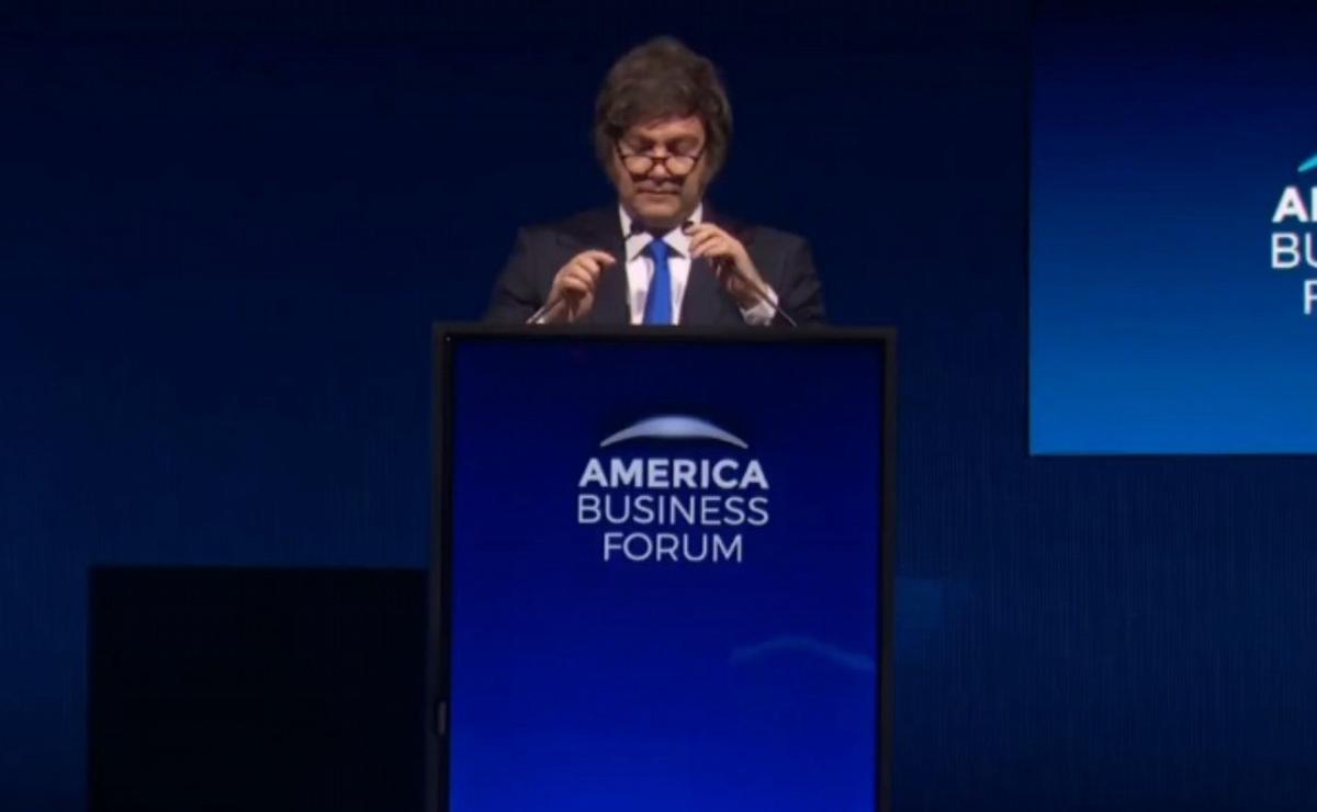 Javier Milei en el America Business Forum de Miami.