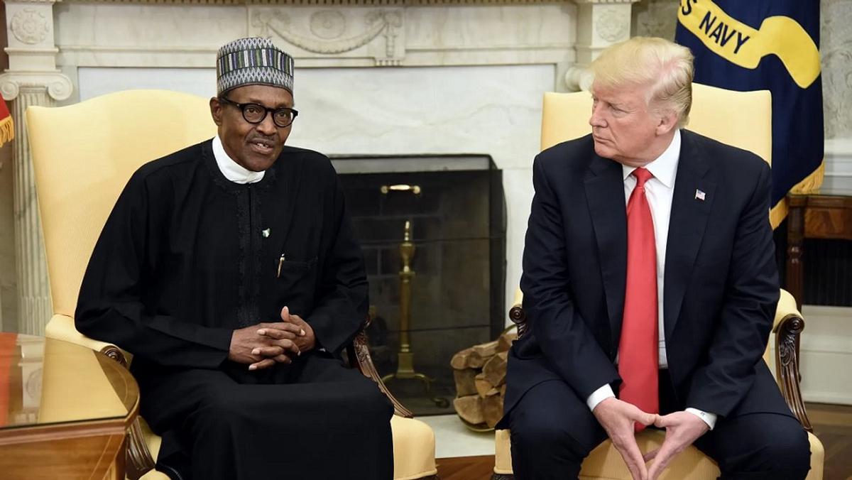 Trump junto al presidente de Nigeria, Bola Ahmed Tinubu. (Foto: Redes)