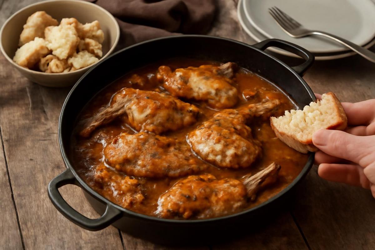 Conejo en salsa, un clásico de la cocina española
