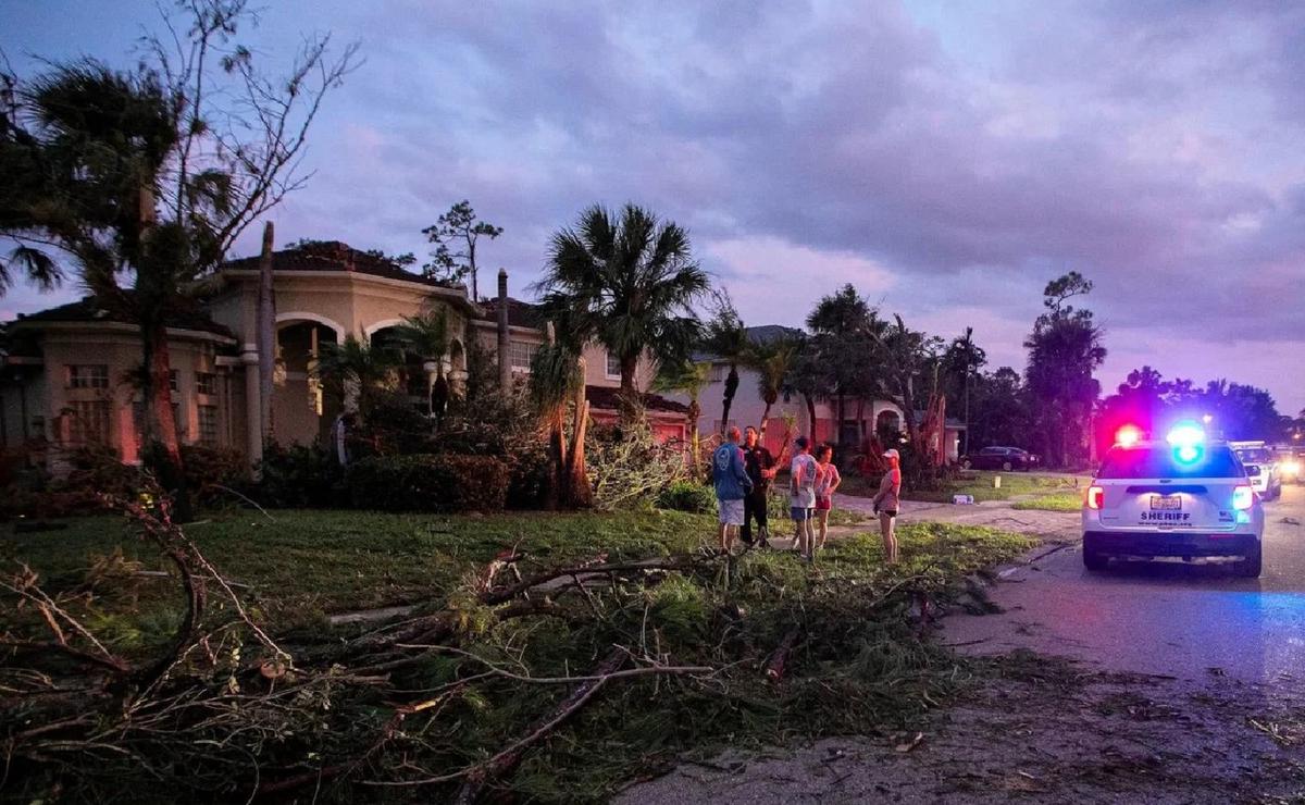 FOTO: El huracán Miltón tocó tierra en categoría 3 en Florida. (Foto: France 24/CNN/AP)