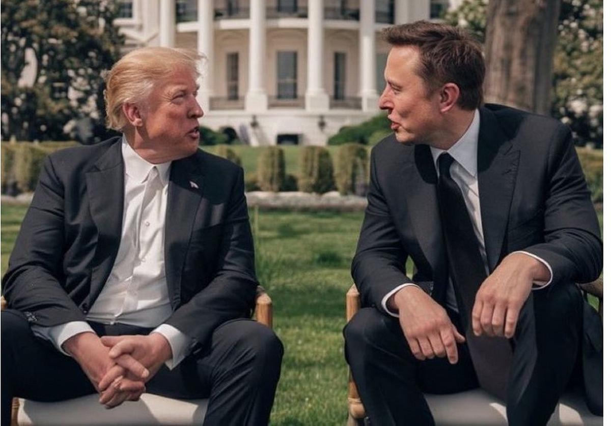 FOTO: Donald Trump y Elon Musk, su primer funcionario designado.