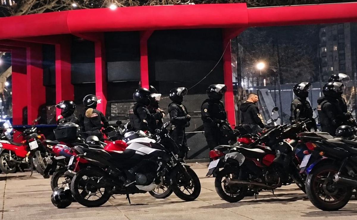 Policía en el estadio de Newell's.
