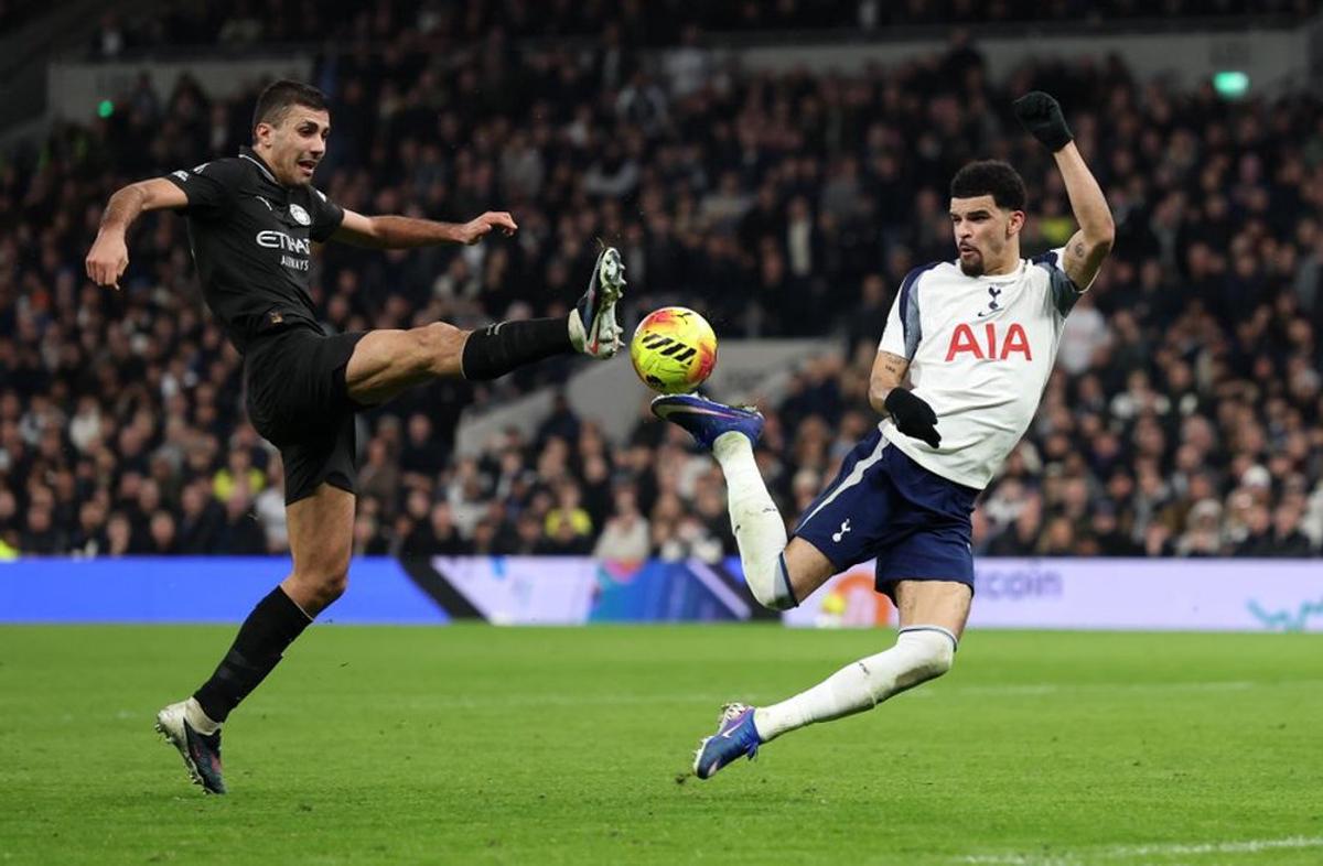 El gol de Dominic Solanke para Tottenham ante Manchester City (Foto NA: @Spurs)