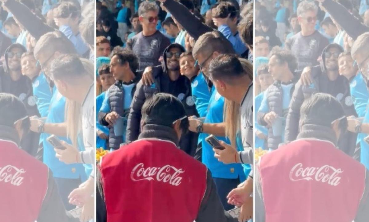 Franco Jara, en la tribuna.