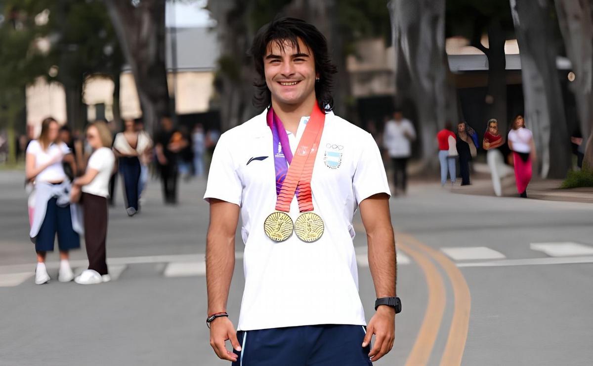 Santino Basaldella, doble oro en los Sudamericanos 2026.