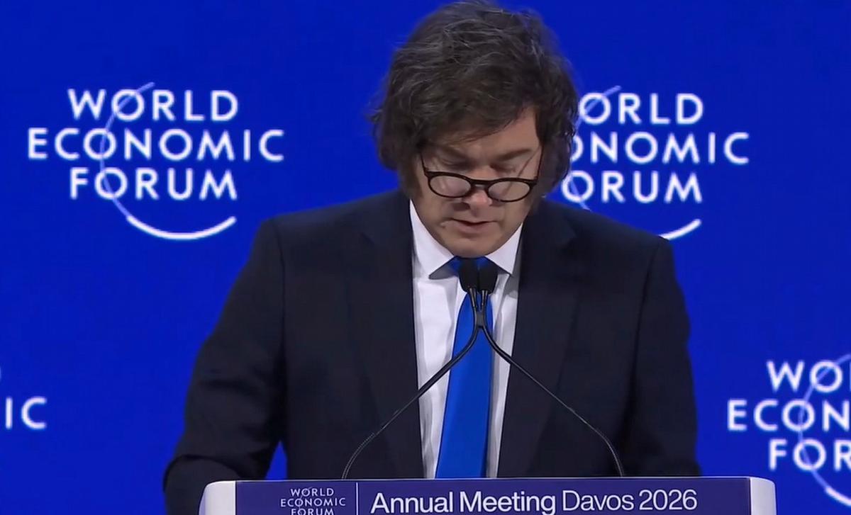 Milei, en el foro de Davos.