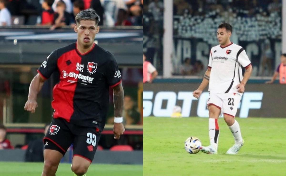 Walter Núñez y Oscar Salomón, jugadores de Newell''s.