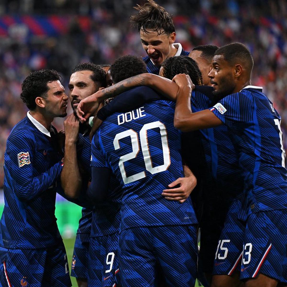 Los jugadores de Francia celebrando uno de los goles.
